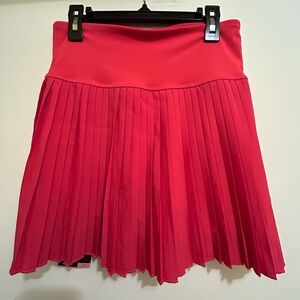 NWT GAPFIT Bright Red Pleated Athletic Skirt W/Built In Shorts, Sz S